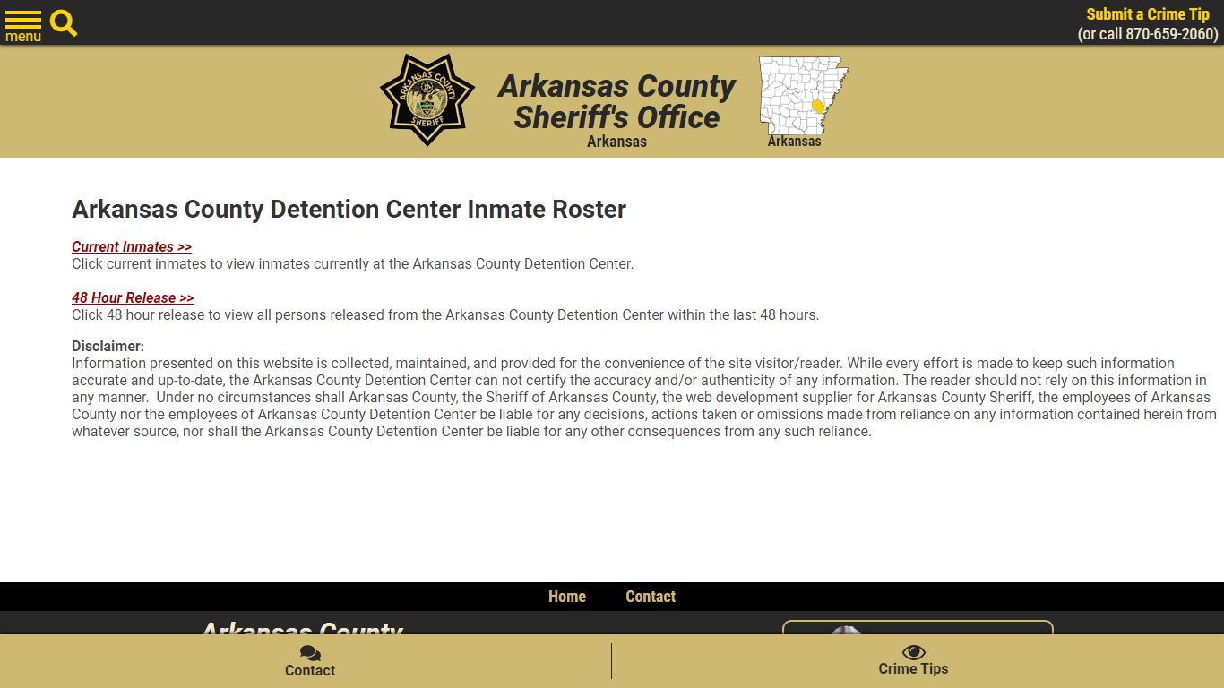 Roster Choose - Arkansas County Sheriff's Office, Arkansas